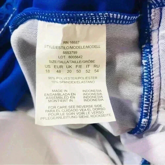 Swim Solutions Women Support One Piece Cobalt Blue Crochet Tummy Control size 18 - Picture 13 of 13